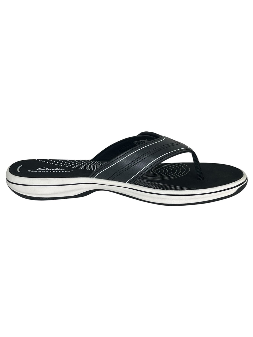 Clarks Cloudsteppers Breeze Reyna Black Womens Thong Sandals Size 10M - Picture 5 of 11